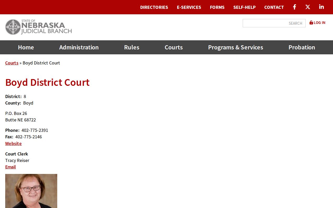 Boyd County bench warrant search district court contact page
