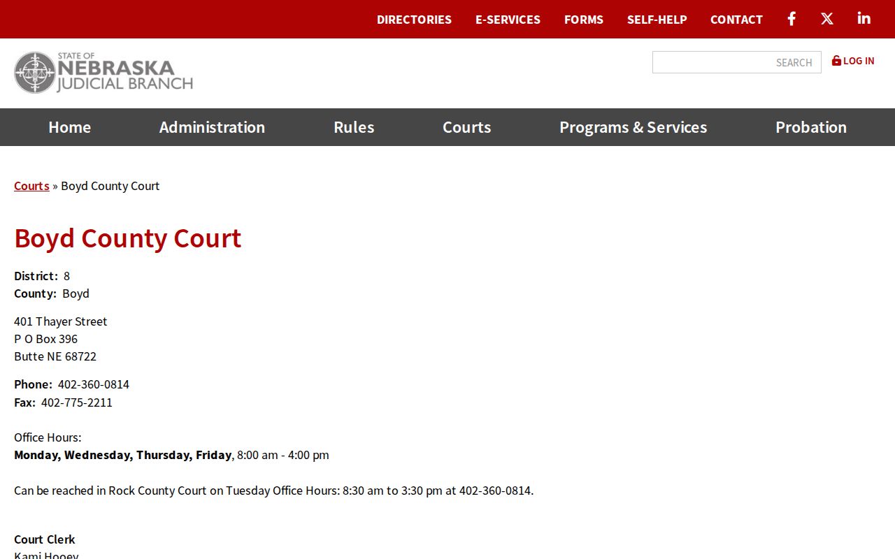 Boyd County municipal warrant Judicial Branch court route